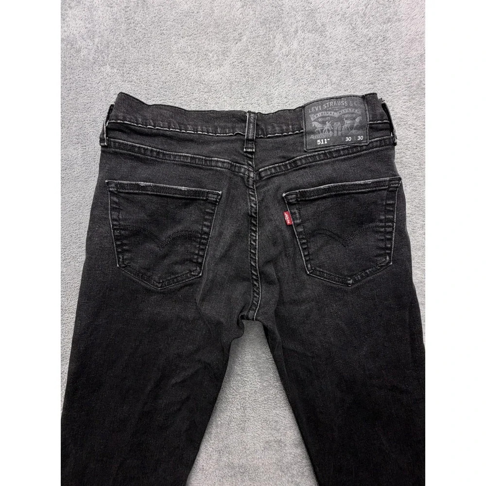 Levis 511 Jeans Mens 30x30‎ Black Slim Taper Stretch Denim Pants Mid Rise Casual